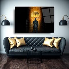 Bitcoin Cam Tablo Özel Tasarım Ofis, Mutfak Çocuk Odası, Salon Dekorasyon