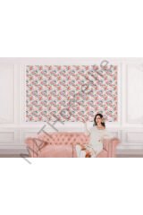 Pembe Çiçek Desenli Kız Çocuğu Odası Duvar Kağıdı-5594