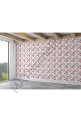 Pembe Çiçek Desenli Kız Çocuğu Odası Duvar Kağıdı-5595