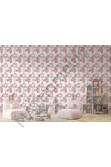 Pembe Çiçek Desenli Kız Çocuğu Odası Duvar Kağıdı-5595