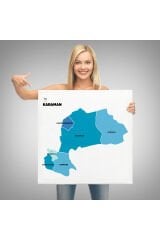 Karaman İli ve İlçeler Haritası Dekoratif Kanvas Tablo 1378