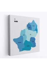 Kars İli ve İlçeler Haritası Dekoratif Kanvas Tablo 1381