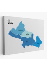 Kilis İli ve İlçeler Haritası Dekoratif Kanvas Tablo 1390 95 x 55
