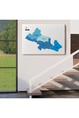 Kilis İli ve İlçeler Haritası Dekoratif Kanvas Tablo 1390 95 x 55