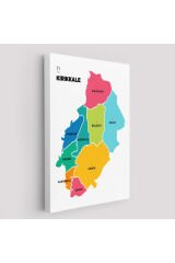 Kırıkkale İli ve İlçeler Haritası Dekoratif Kanvas Tablo 1391 125 x 70