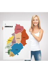 Kırıkkale İli ve İlçeler Haritası Dekoratif Kanvas Tablo 1392
