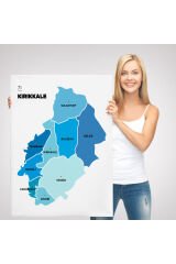 Kırıkkale İli ve İlçeler Haritası Dekoratif Kanvas Tablo 1393
