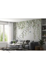 Sarmaşıktaki Kuşlar Desenli Duvar Kağıdı-5613