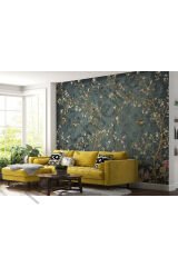 Tropical Ağaç Yaprakları ve Kuşlar Duvar Kağıdı-5616