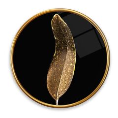 Gold Tüy Yuvarlak Cam Tablo | Hediyelik, Dekoratif, Ofis, Mutfak