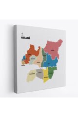 Kocaeli İli ve İlçeler Haritası Dekoratif Kanvas Tablo 1401