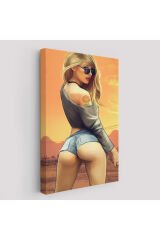 Sarışın Sexi Kadın Duvar Tablosu-6306