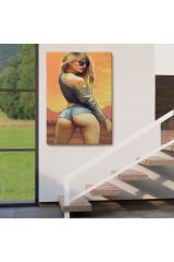 Sarışın Sexi Kadın Duvar Tablosu-6306