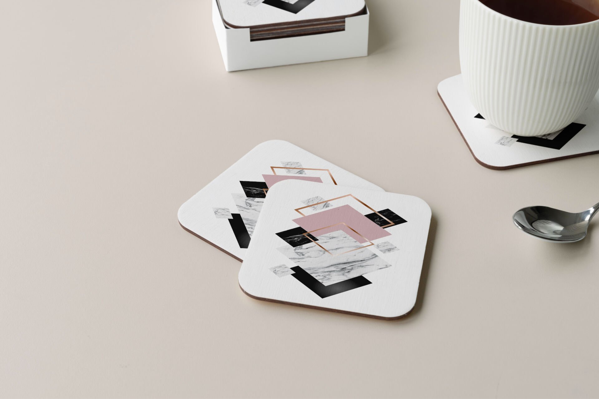 Dekoratif Bardak Altlığı Minimal Desen 143