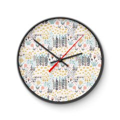 Desenli Figür Siyah Çerçeve  Hediye DekorKanvas  Duvar Saati 126