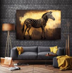 Gold Zebra Cam Tablo Özel Tasarım Ofis, Mutfak Çocuk Odası, Salon Dekorasyon