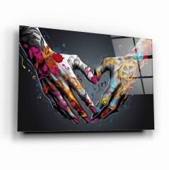Grafiti Eller Cam Tablo Özel Tasarım Ofis, Mutfak Çocuk Odası, Salon Dekorasyon