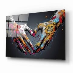 Grafiti Eller Cam Tablo Özel Tasarım Ofis, Mutfak Çocuk Odası, Salon Dekorasyon