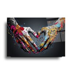 Grafiti Eller Cam Tablo Özel Tasarım Ofis, Mutfak Çocuk Odası, Salon Dekorasyon