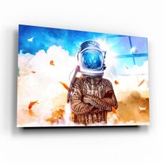 Astronot Cam Tablo Özel Tasarım Ofis, Mutfak Çocuk Odası, Salon Dekorasyon