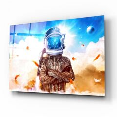 Astronot Cam Tablo Özel Tasarım Ofis, Mutfak Çocuk Odası, Salon Dekorasyon