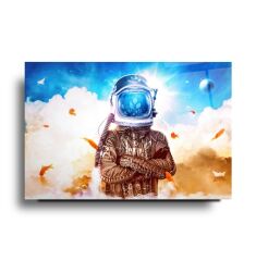 Astronot Cam Tablo Özel Tasarım Ofis, Mutfak Çocuk Odası, Salon Dekorasyon