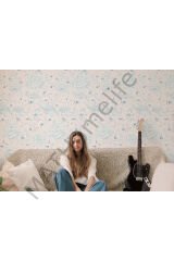 VintagePastel Çiçekler Yapraklar Duvar Kağıdı-5645