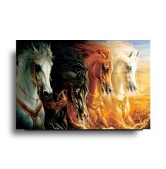 Koşan Atlar Cam Tablo Özel Tasarım Ofis, Mutfak Çocuk Odası, Salon Dekorasyon