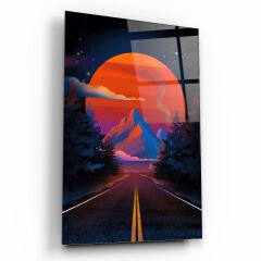 Gün Batımı Cam Tablo Özel Tasarım Ofis, Mutfak Çocuk Odası, Salon Dekorasyon