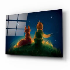 Küçük Prens Cam Tablo Özel Tasarım Ofis, Mutfak Çocuk Odası, Salon Dekorasyon