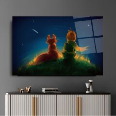 Küçük Prens Cam Tablo Özel Tasarım Ofis, Mutfak Çocuk Odası, Salon Dekorasyon