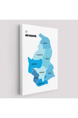 Nevşehir İli ve İlçeler Haritası Dekoratif Kanvas Tablo 1429