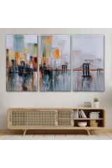 Brooklyn Köprüsü New York Yağlıboya Görünüm Dekoratif Tablo-3744
