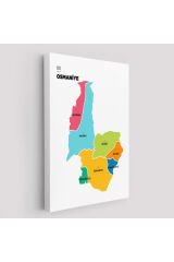 Osmaniye İli ve İlçeler Haritası Dekoratif Kanvas Tablo 1436
