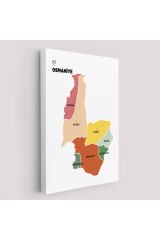 Osmaniye İli ve İlçeler Haritası Dekoratif Kanvas Tablo 1437