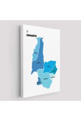 Osmaniye İli ve İlçeler Haritası Dekoratif Kanvas Tablo 1438