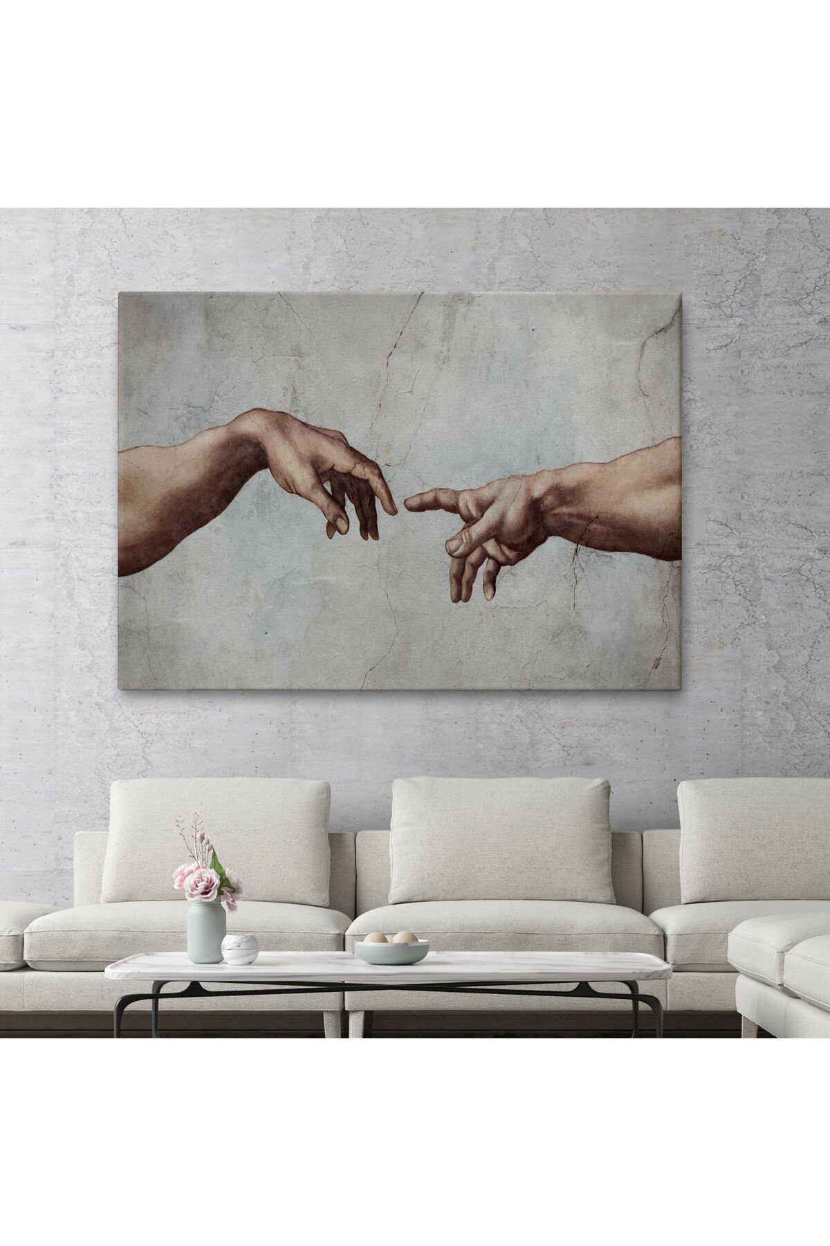 Ademin Yaratılışı Michelangelo Kanvas Tablo-3753