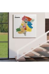Sakarya İli ve İlçeler Haritası Dekoratif Kanvas Tablo 1443