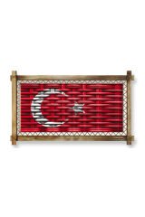 Türk Bayrağı  LED IŞIKLI RUSTİK kanvas tablo O
