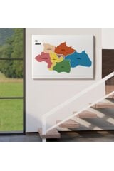 Siirt İli ve İlçeler Haritası Dekoratif Kanvas Tablo 1449