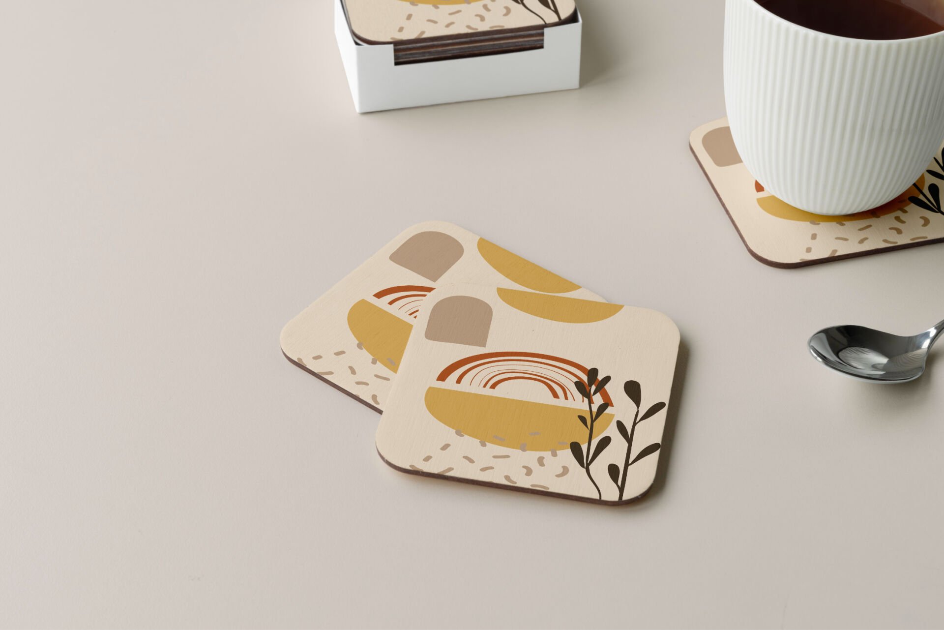 Dekoratif Bardak Altlığı Minimal Desen 186