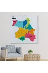 Sinop İli ve İlçeler Haritası Dekoratif Kanvas Tablo 1451