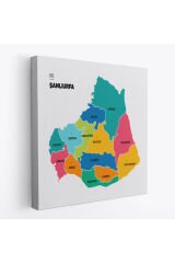 Şanlıurfa İli ve İlçeler Haritası Dekoratif Kanvas Tablo 1457