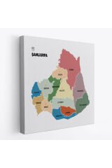 Şanlıurfa İli ve İlçeler Haritası Dekoratif Kanvas Tablo 1458