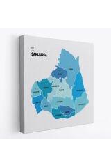 Şanlıurfa İli ve İlçeler Haritası Dekoratif Kanvas Tablo 1459