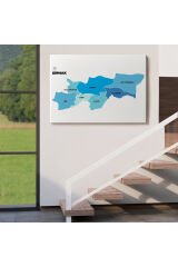 Şırnak İli ve İlçeler Haritası Dekoratif Kanvas Tablo 1462
