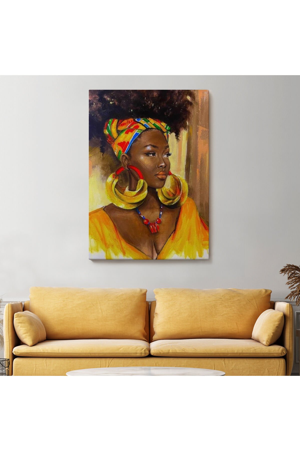 Afro Amerikalı Güzel Kadın Duvar Tablosu-6371