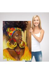 Afro Amerikalı Güzel Kadın Duvar Tablosu-6371