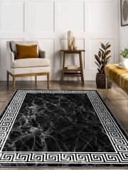 Vintage Desenli Halı, Pamuk Dokuma Pamuklu Taban Dekoratif Halı Kilim 13 - 60 x 100