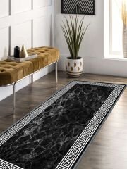 Vintage Desenli Halı, Pamuk Dokuma Pamuklu Taban Dekoratif Halı Kilim 13 - 60 x 100